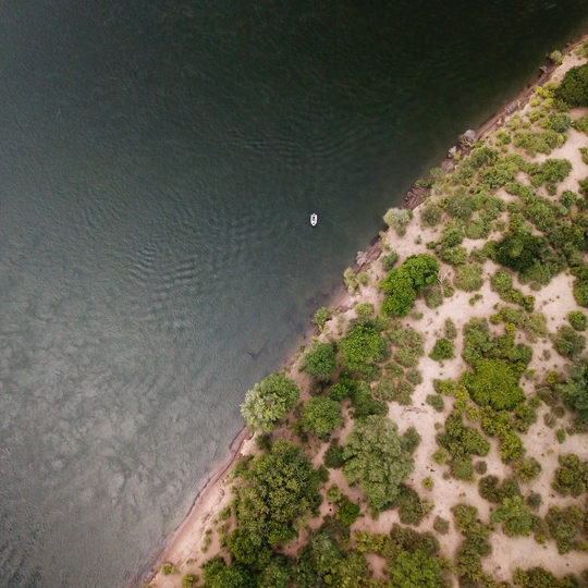 Aerial shot of Zambezi River Bike Trail | Outland Escape
